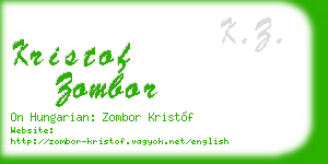kristof zombor business card